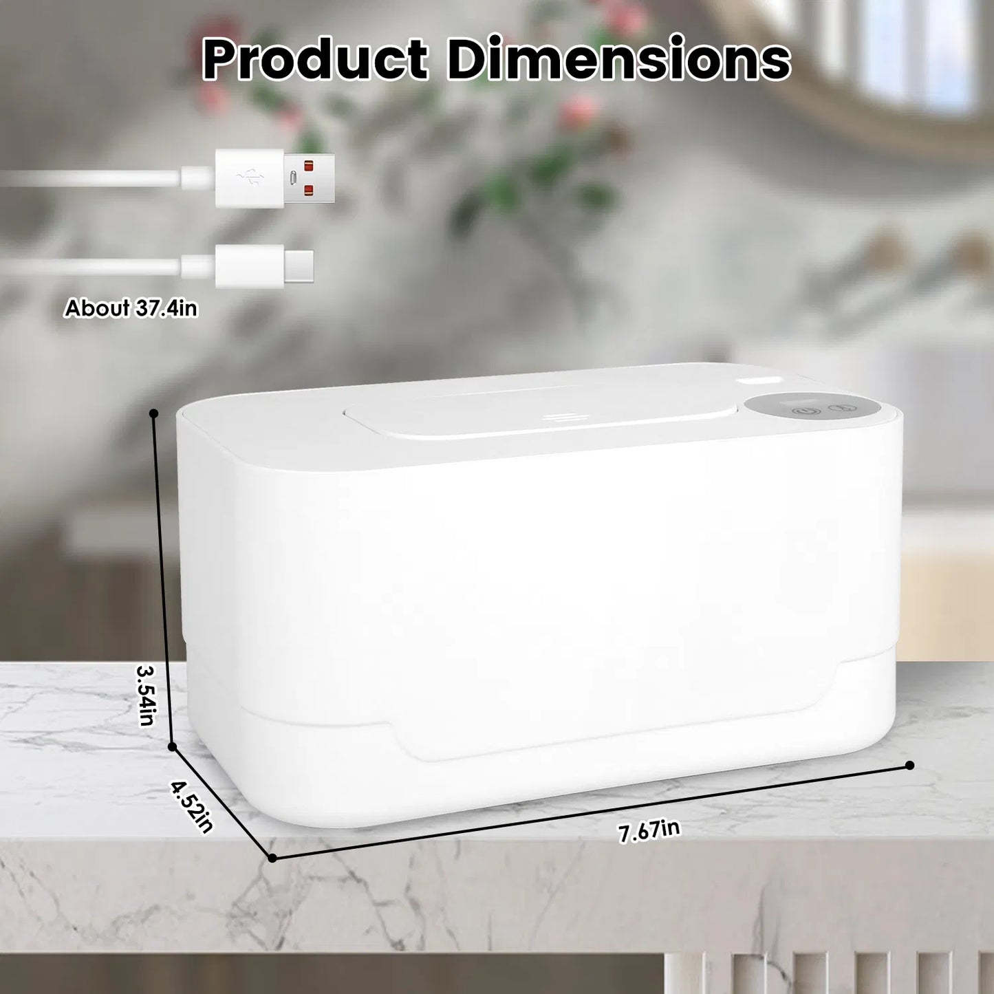 Baby Wipe Warmer with Night Light | Keeps Wipes Warm & Moist for Newborn Comfort